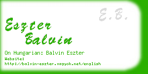 eszter balvin business card